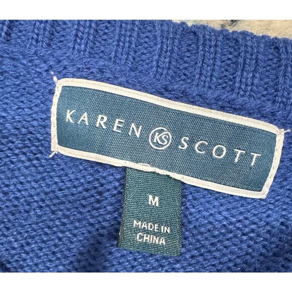 Vintage Embroidered Christmas Sweater 80s Retro Sequins Holidays Size M - Picture 4 of 4